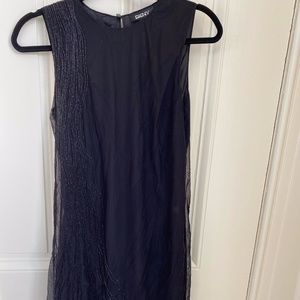 Stunning Dkny Beaded Silk Dress, Sz 4 - image 1